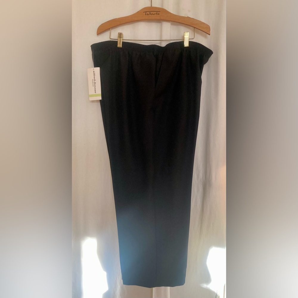 NWT Alfred Dunner Black Elastic Waist Wide Leg Polyester Slacks/Pants Size 18W